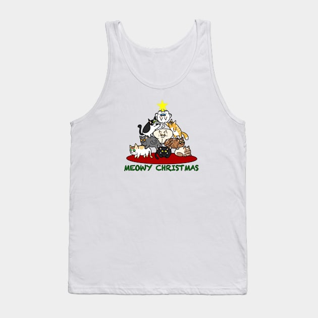 Meowy Christmas 2 (Small Print) Tank Top by Aeriskate